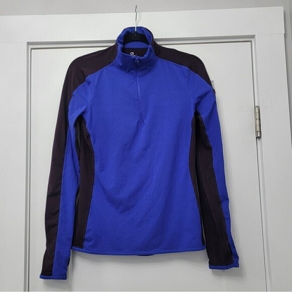 Gap GapFit 1/2 Zip Running Athletic Blue Colorblock Training Jacket Size Small - Picture 2 of 10